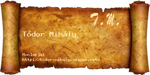 Tódor Mihály névjegykártya